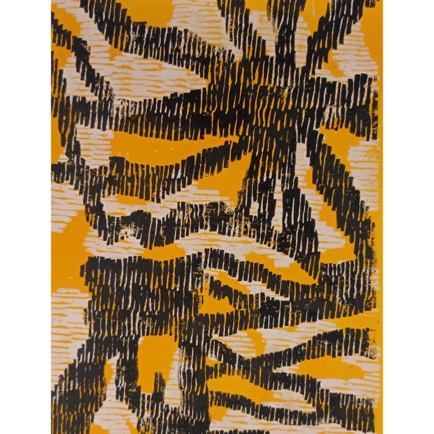 Spring Yellow - Ecclesall Woods | Limited Edition Hand Printed Linocut (15 Editions)